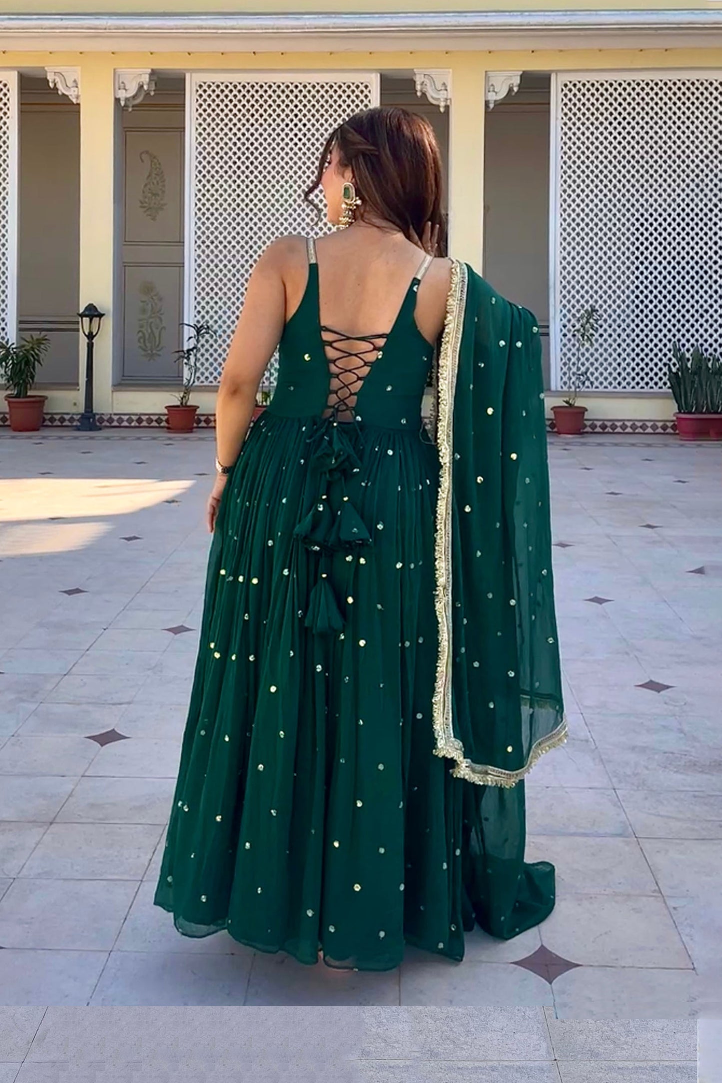 Celestial Emerald Grace Anarkali Set