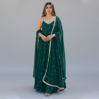 Celestial Emerald Grace Anarkali Set