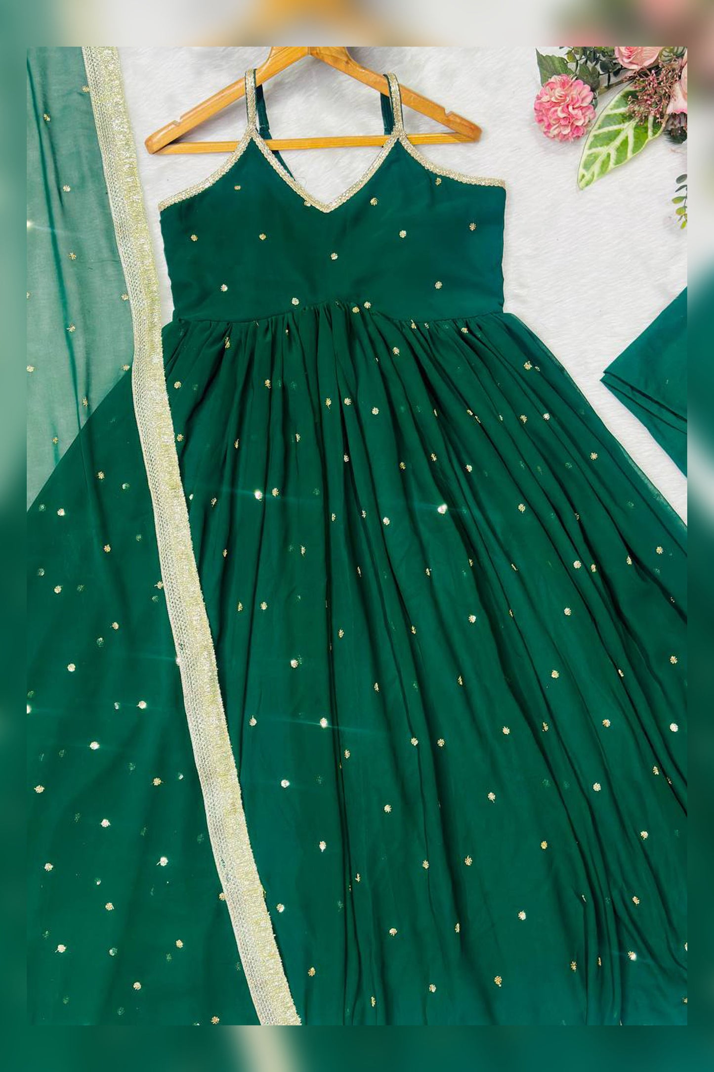Celestial Emerald Grace Anarkali Set