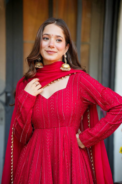 Scarlet Surrender—A Red Anarkali Love Story