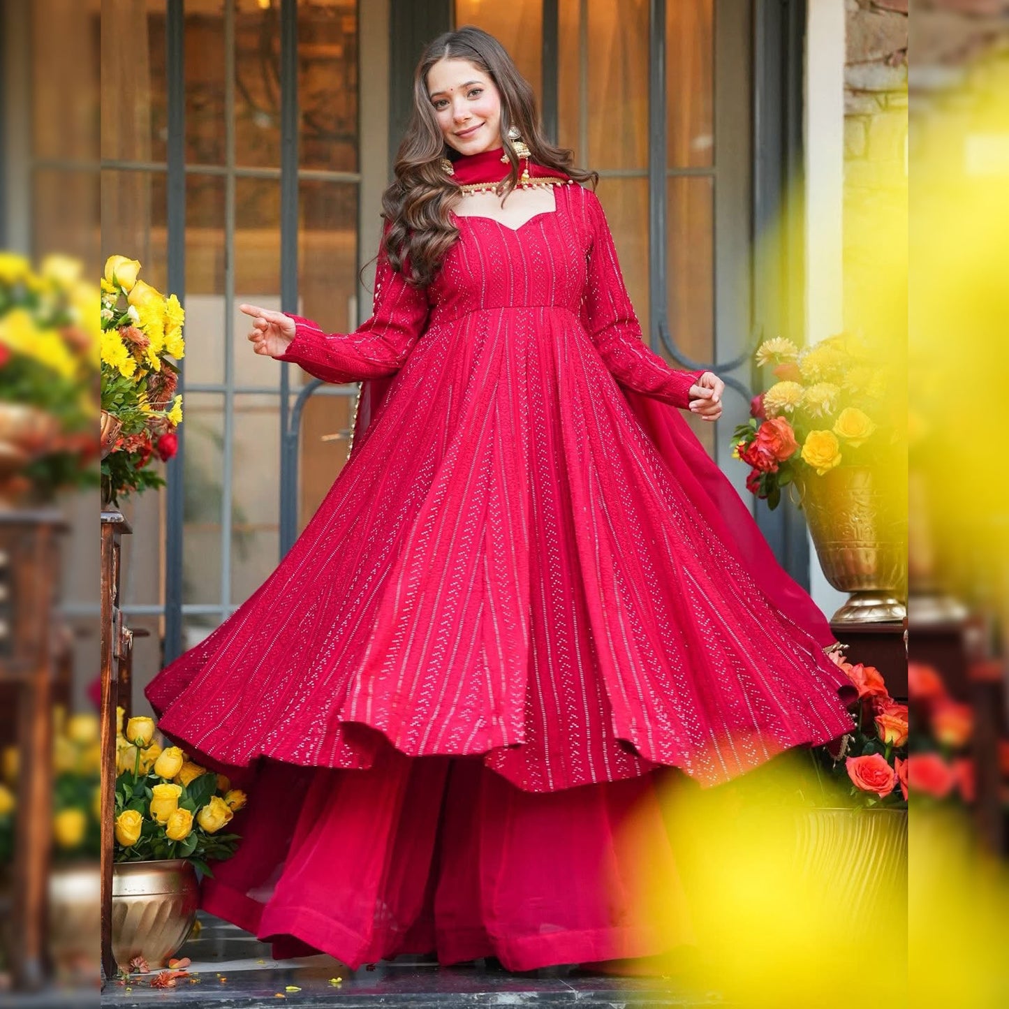Scarlet Surrender—A Red Anarkali Love Story
