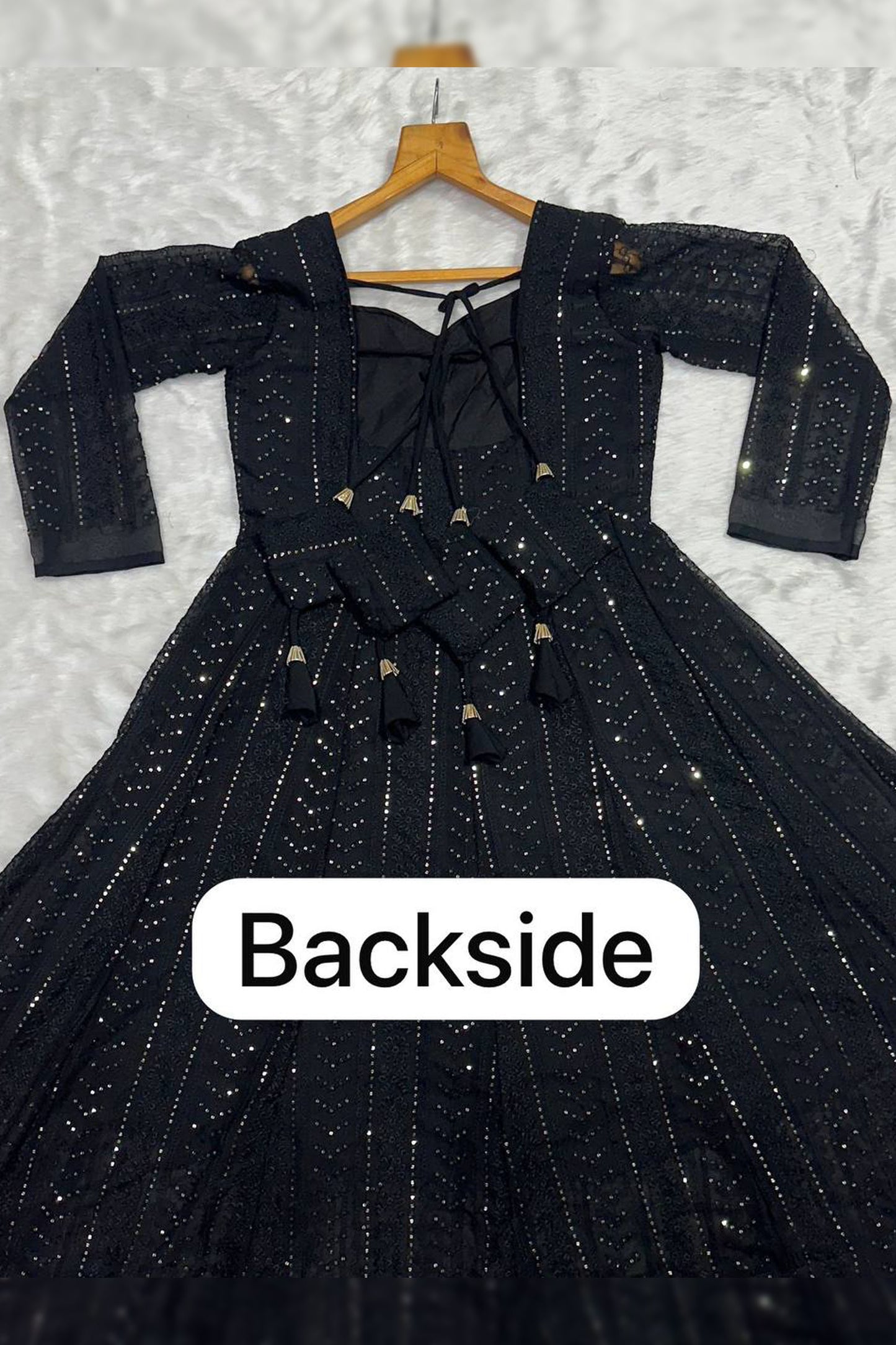 Shaaista Noir Black Flared Anarkali Set