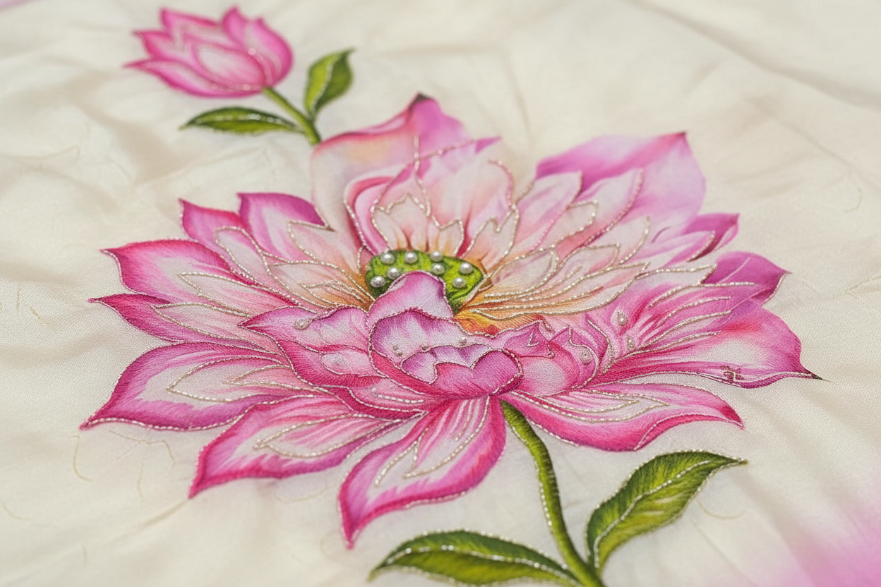 Chanderi fabric detail