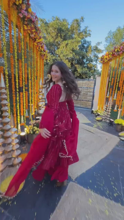 Scarlet Surrender—A Red Anarkali Love Story