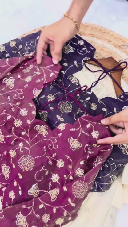 Meherzaan Amethyst Zari-Embroidered Lehenga Set