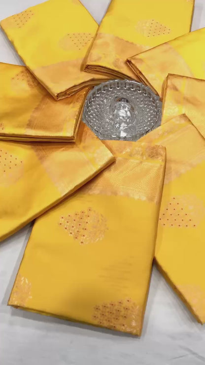 Sophisticated Yellow Rich Pallu Saree with Exclusive Jacquard Work