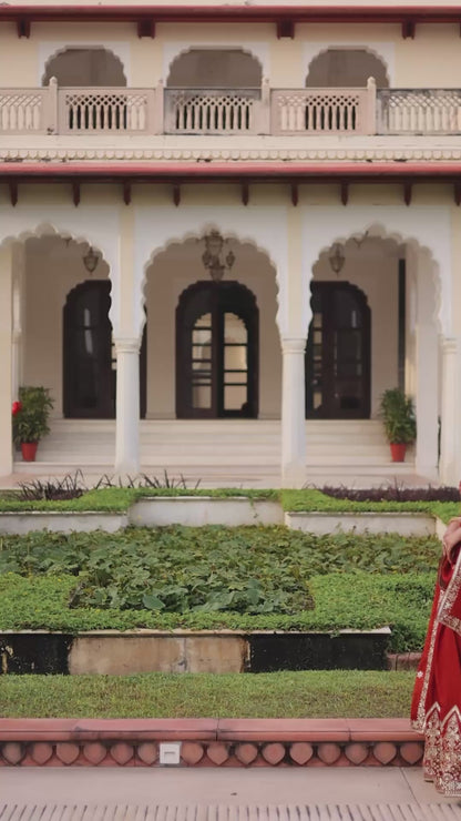 Regal Rust Aura Vichitra Silk Lehenga Choli Set