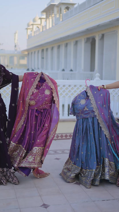 Midnight Reverie An Iridescent Blue-Violet Lehenga Set