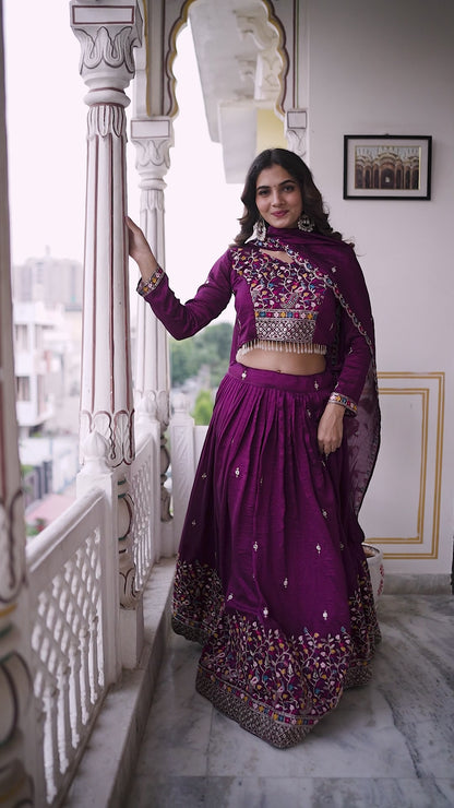 Rangraaga Wine Royale Lehenga Choli Set