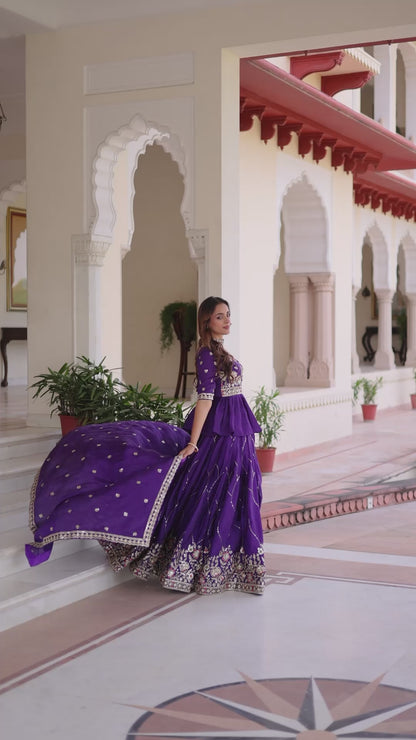 Royal Amethyst Aura Lehenga Choli Set