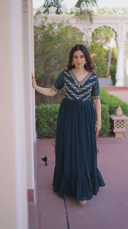 Shaahi Purple Elegance Gown